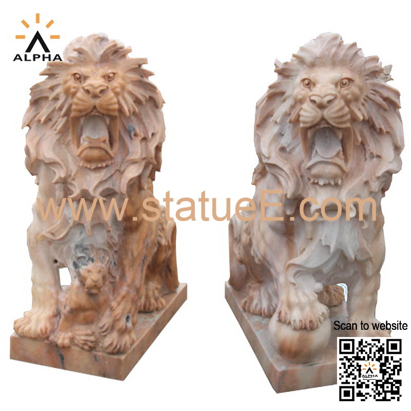 Sitting lion statue